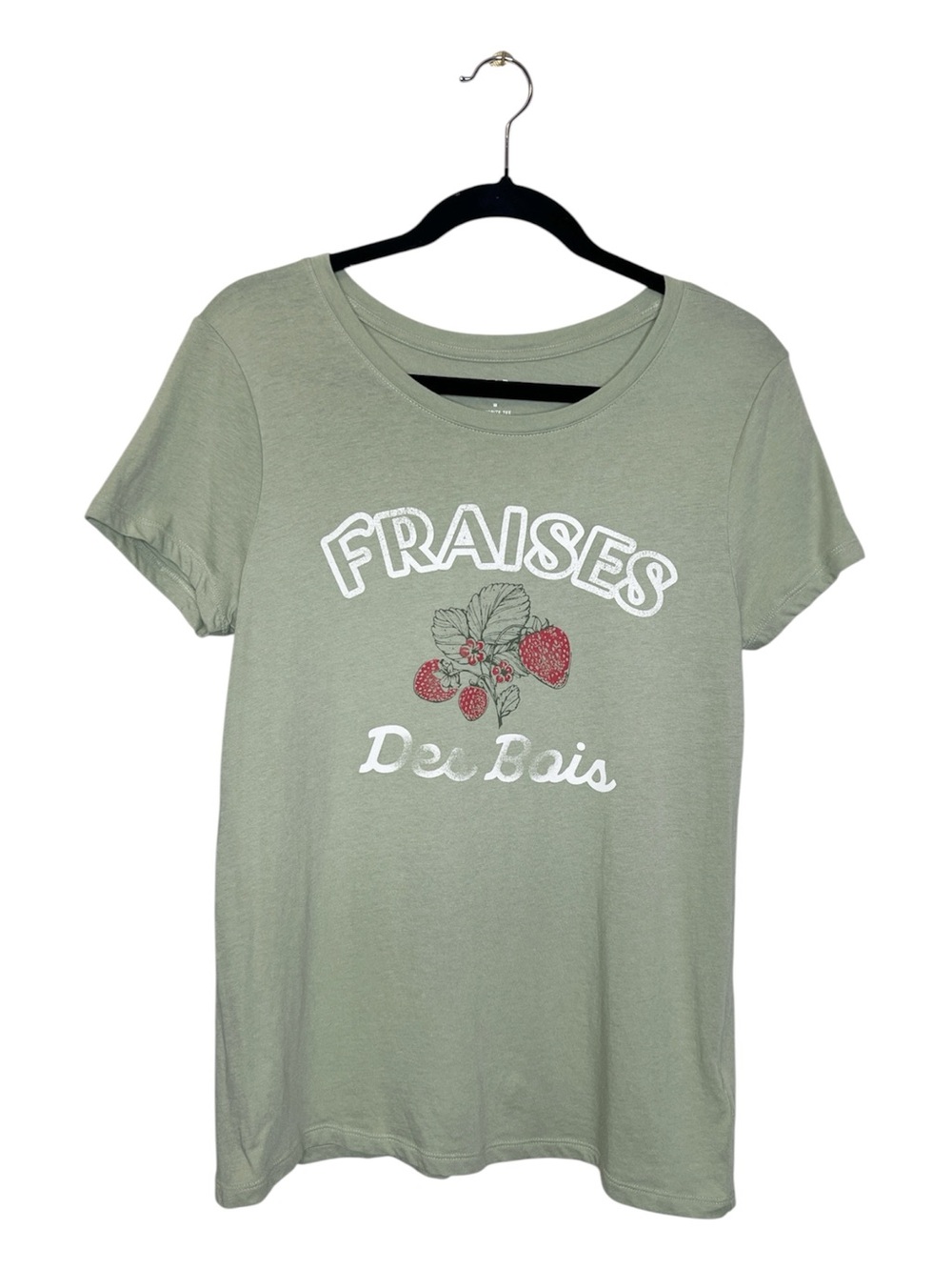 Fraises Des Bois French Wild Strawberry Print Gap Favorite Tee size Medium